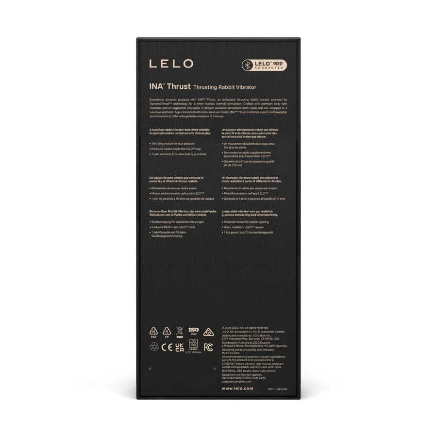 LELO - INA THRUST RABBIT THRUSTING VIBRATOR BLACK